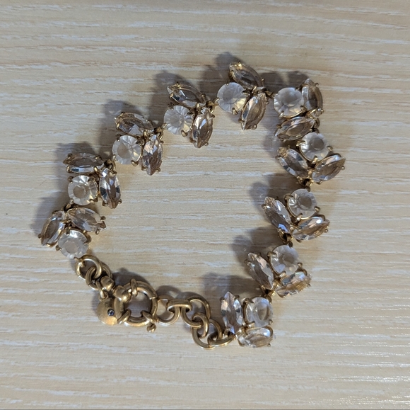 J. Crew Jewelry - J.Crew Gold and Crystal Bracelet